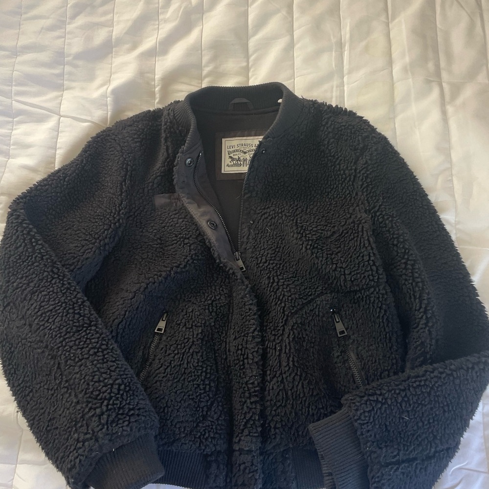 Levi's Black Sherpa Bomber Jacket